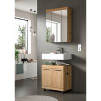 Badezimmer Scout Eiche Artisan Dekor B: 60cm - Schwarz/Eiche Artisan, Trend, Glas/Holzwerkstoff (60cm) - MID.YOU