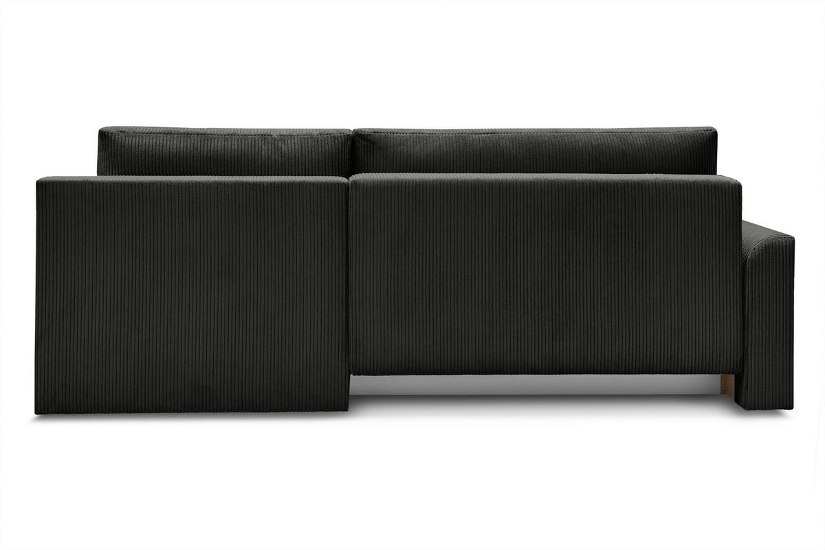 Rohová sedačka KIM L160, oboustr.,černý manšestr - černá, Moderní, dřevo/textil (233/160cm)