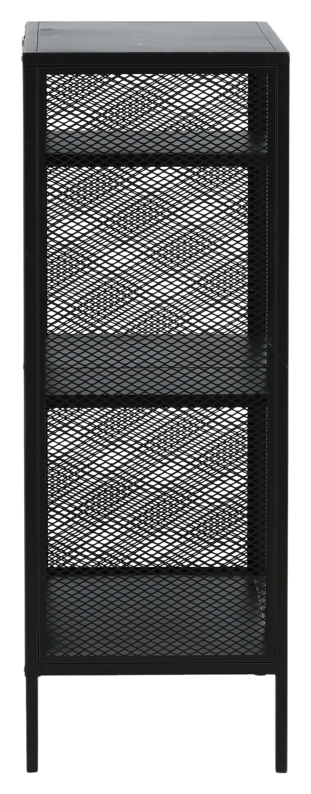 Bücherwand Misha - Schwarz, Design, Metall (80/110/40cm) - Livetastic
