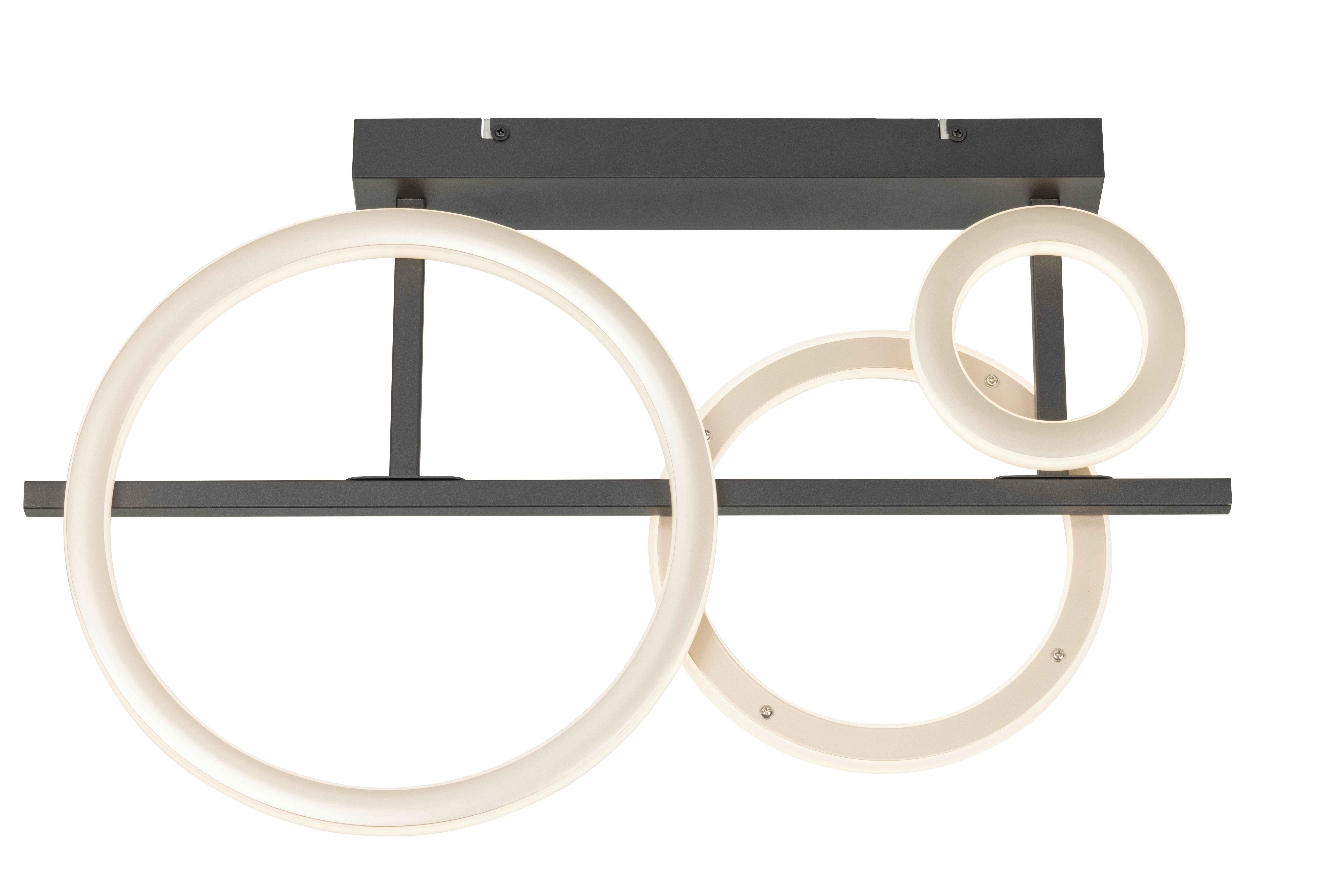 LED-Deckenleuchte CEYADA - Champagner/Schwarz, Basics, Kunststoff/Metall (65/40/7cm)