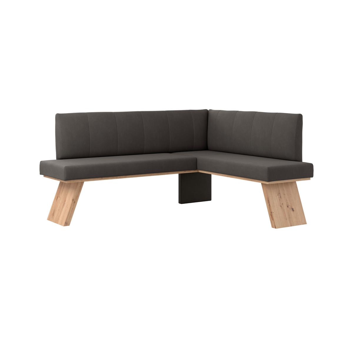 Eckbank Emma Ii Webstoff Anthrazit, B: 185 Cm - Eichefarben/Anthrazit, KONVENTIONELL, Holzwerkstoff/Textil (185/150cm)