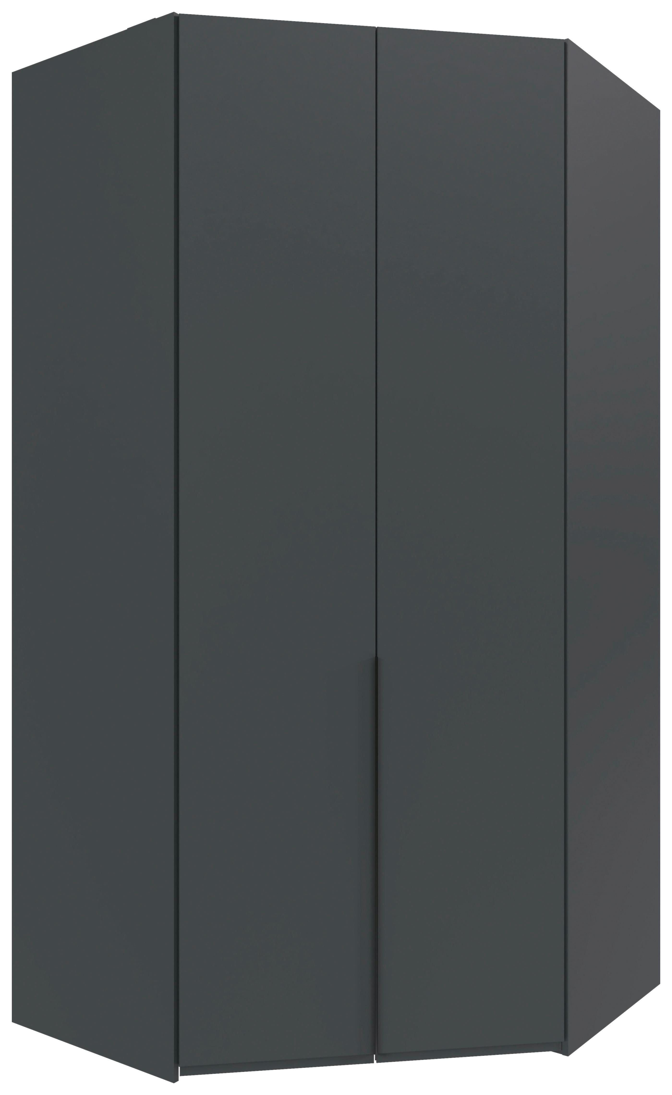 Eckleiderschrank Ny A Black Graphitfarben B: 120 cm - Graphitfarben, MODERN, Holzwerkstoff (120/236/120cm) - MID.YOU