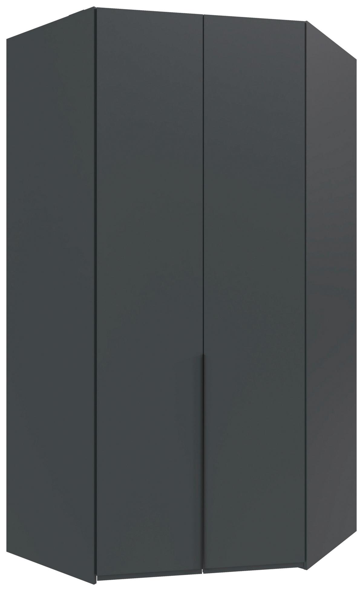 Eckleiderschrank Ny A Black Graphitfarben B: 120 cm - Graphitfarben, MODERN, Holzwerkstoff (120/236/120cm) - MID.YOU