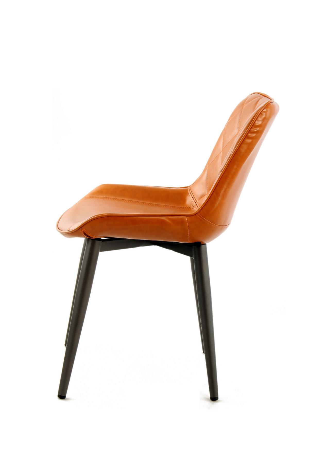 Schalenstuhl Cecil Orange Gepolstert 2er-Set - Orange, Trend, Textil/Metall (51/80/60cm) - Kayoom