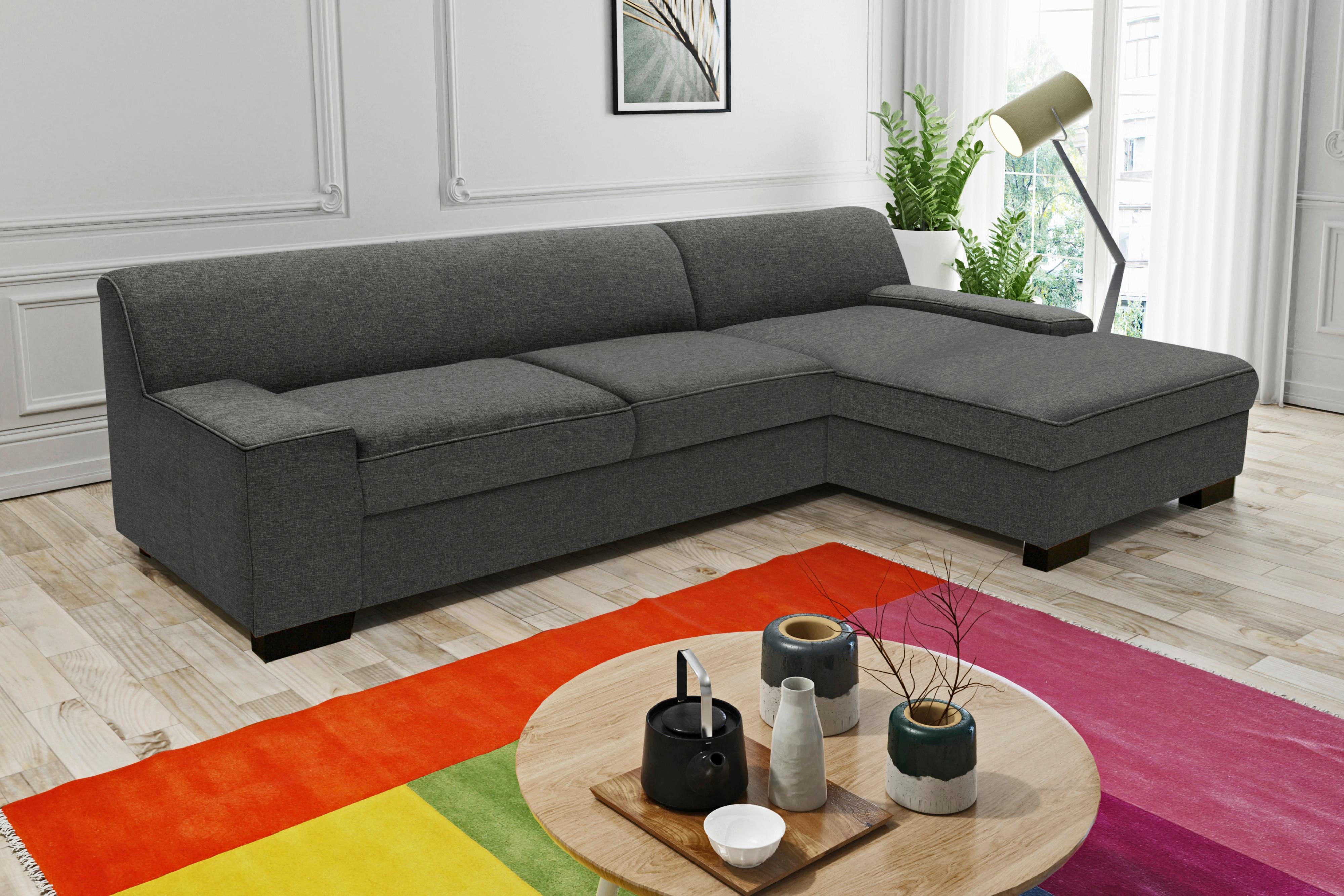 Ecksofa mit Webstoff-Bezug