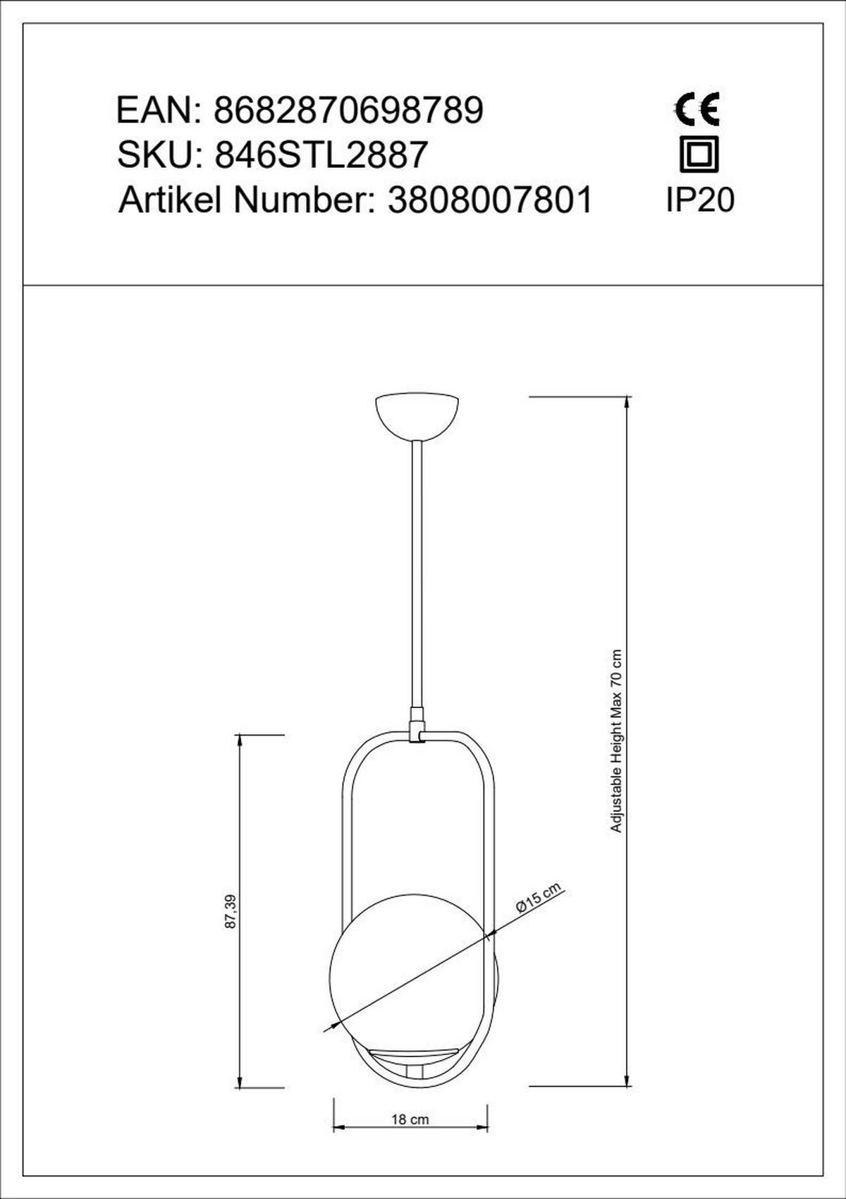Deckenleuchte, E27 3808007801 - Weiß/Kupferfarben, Trend, Metall (70/18/18cm) - P & B