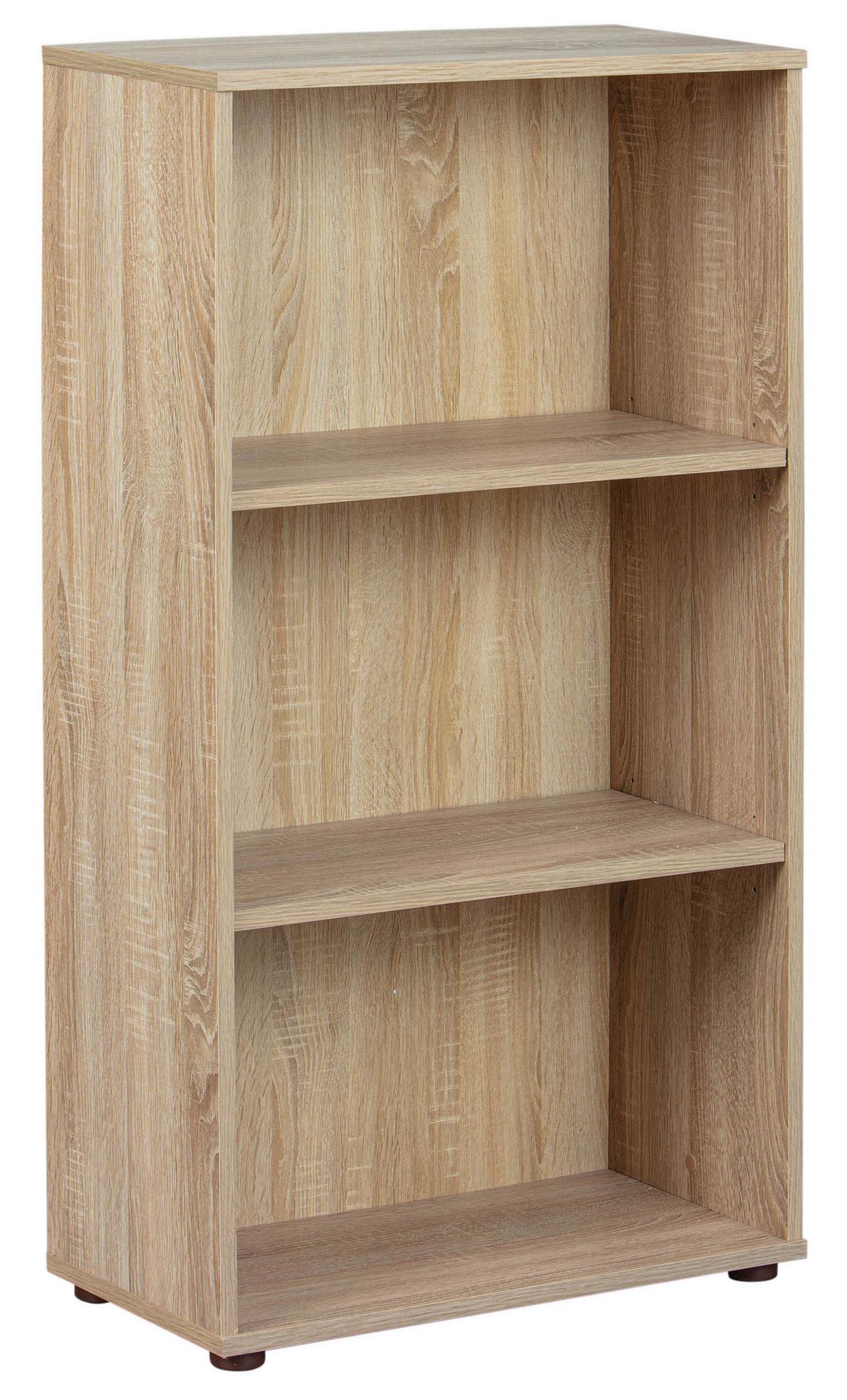 Regal Parini 1 B 60cm, Eiche Dekor - Schwarz/Sonoma Eiche, Basics, Holzwerkstoff (60/110/30cm) - MID.YOU