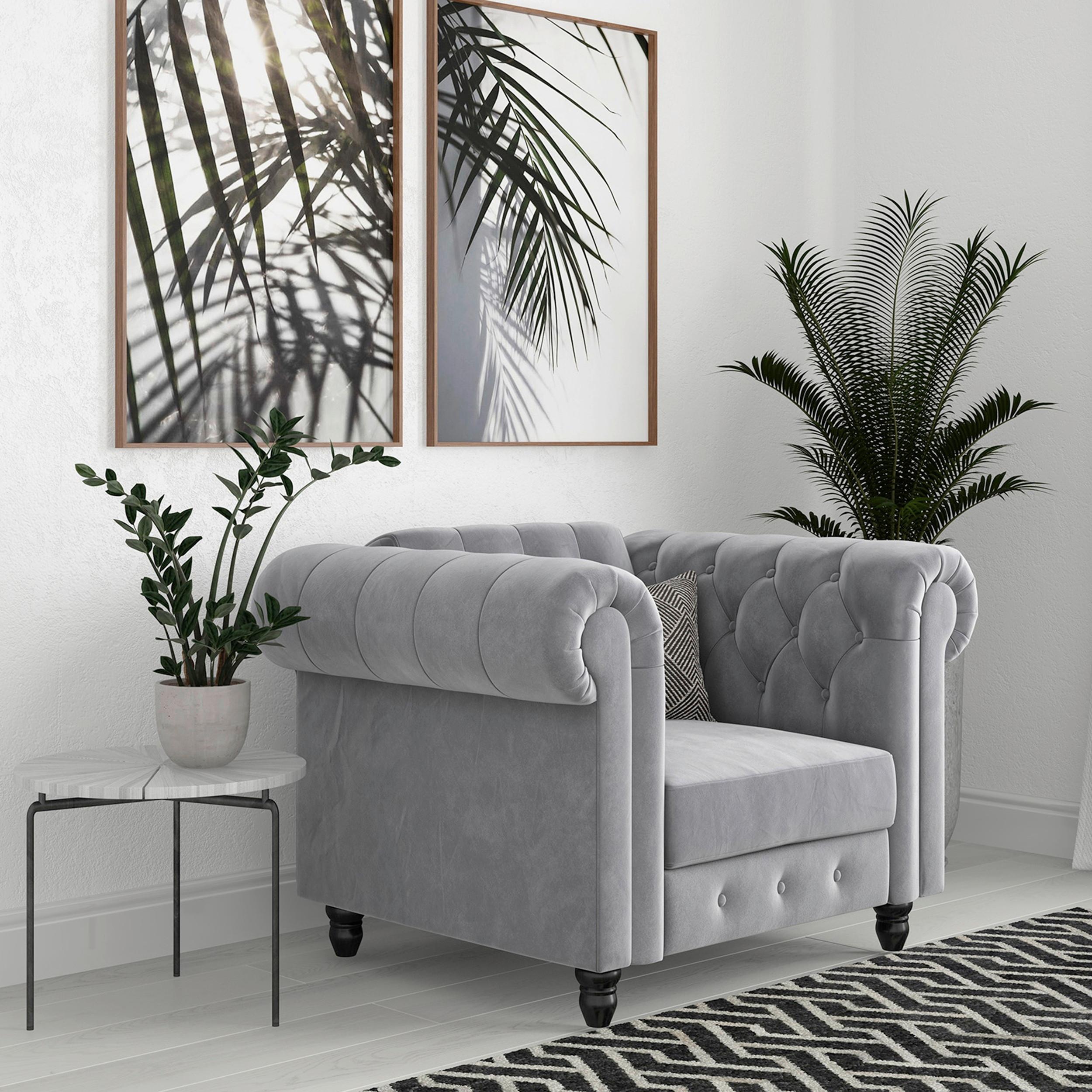 Sessel Firenze Hellgrau, Relaxfunktion - Hellgrau/Schwarz, Basics, Textil (111/83/87cm) - Livetastic