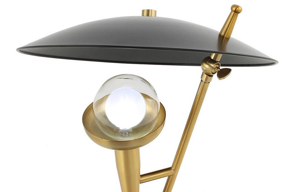 Tischlampe Flyer Schwarz/ Goldfarben - Goldfarben/Schwarz, Trend, Metall (36/36/50cm) - Kayoom