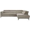 Rohová sedačka EMMA, pravá, béžová,op.hl.,USB,el.výsuv - černá/béžová, Moderní, textil (301/210cm) - Premium Living