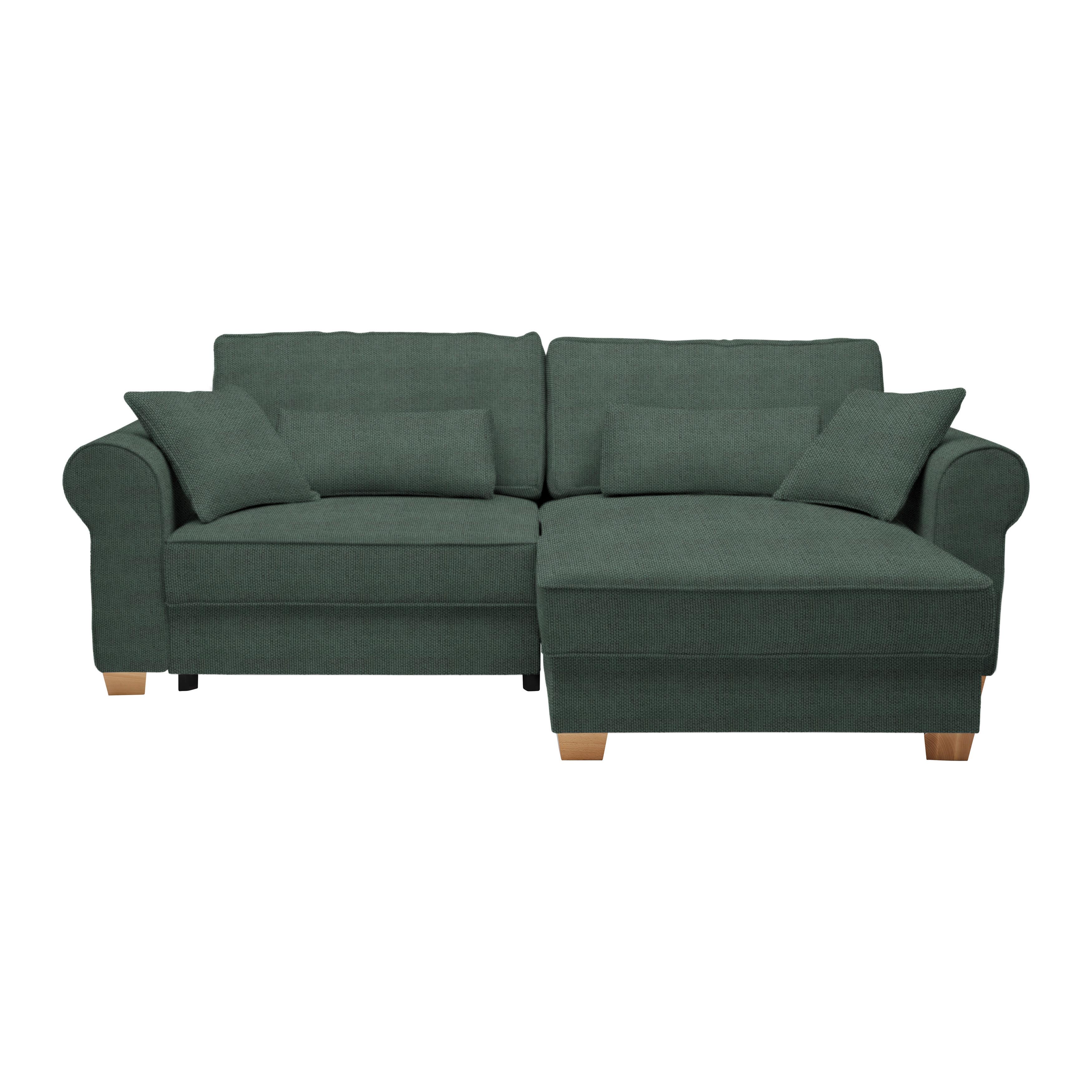 Sedací souprava ANGELO, oboustranná, tmavě zelená - tmavě zelená, Moderní, dřevo/kompozitní dřevo (255/92/185cm) - Mömax