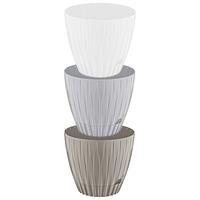 Blumentopf Jessica - Hellbraun/Hellgrau, KONVENTIONELL, Kunststoff (17/15cm) - Luca Bessoni