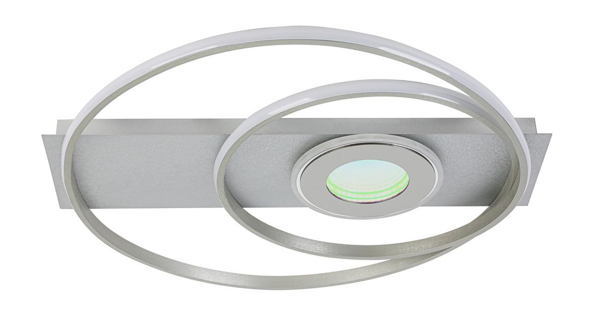 LED-Deckenleuchte Camilla - Silberfarben/Alufarben, Basics, Kunststoff/Metall (65/60/7,5cm) - Luca Bessoni