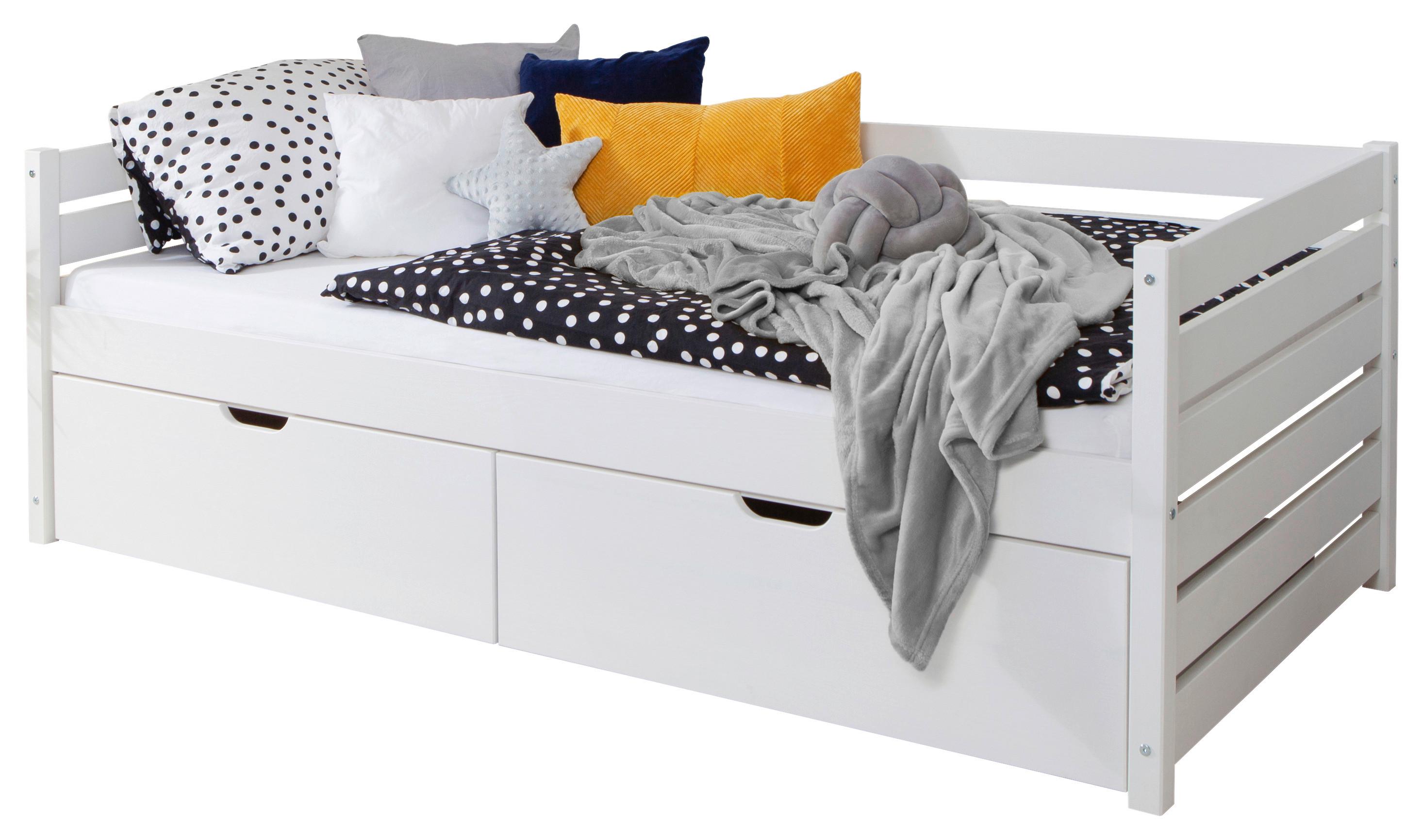 Stauraumbett Naomi - Weiß, MODERN, Holz (120/200cm) - MID.YOU