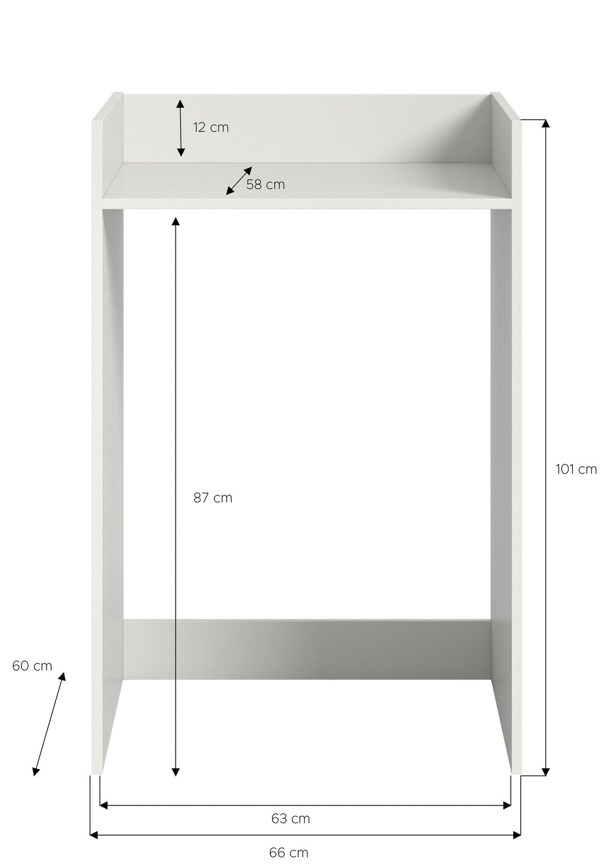 Waschmaschinenschrank Free Weiß B: 60 Cm - Weiß, MODERN, Holzwerkstoff (60/101/60cm) - MID.YOU