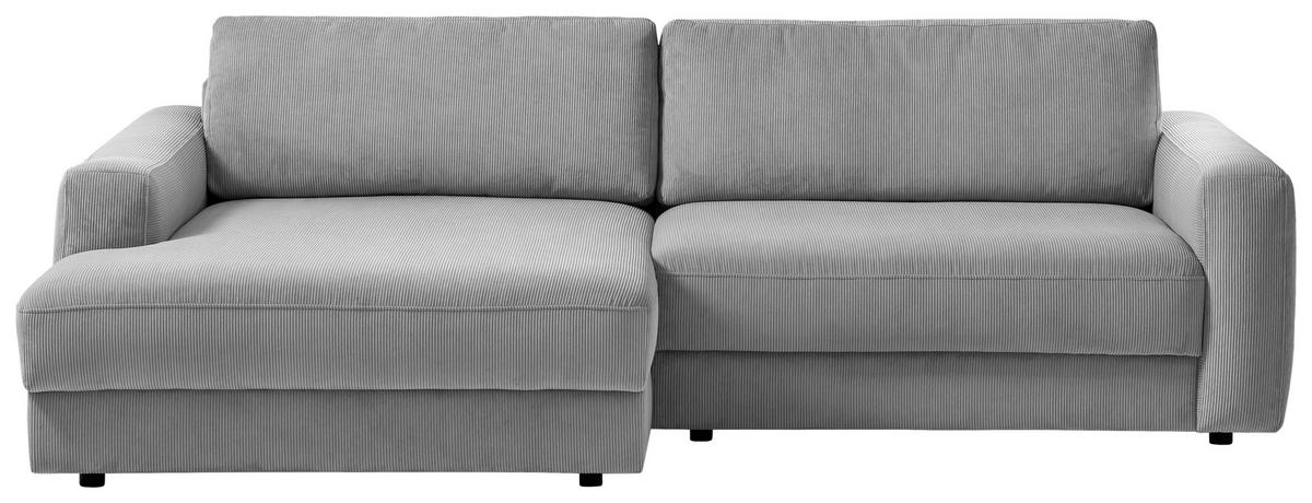 Ecksofa Bourbon - Dunkelgrau/Schwarz, MODERN, Textil (176/250cm) - Trendmanufaktur