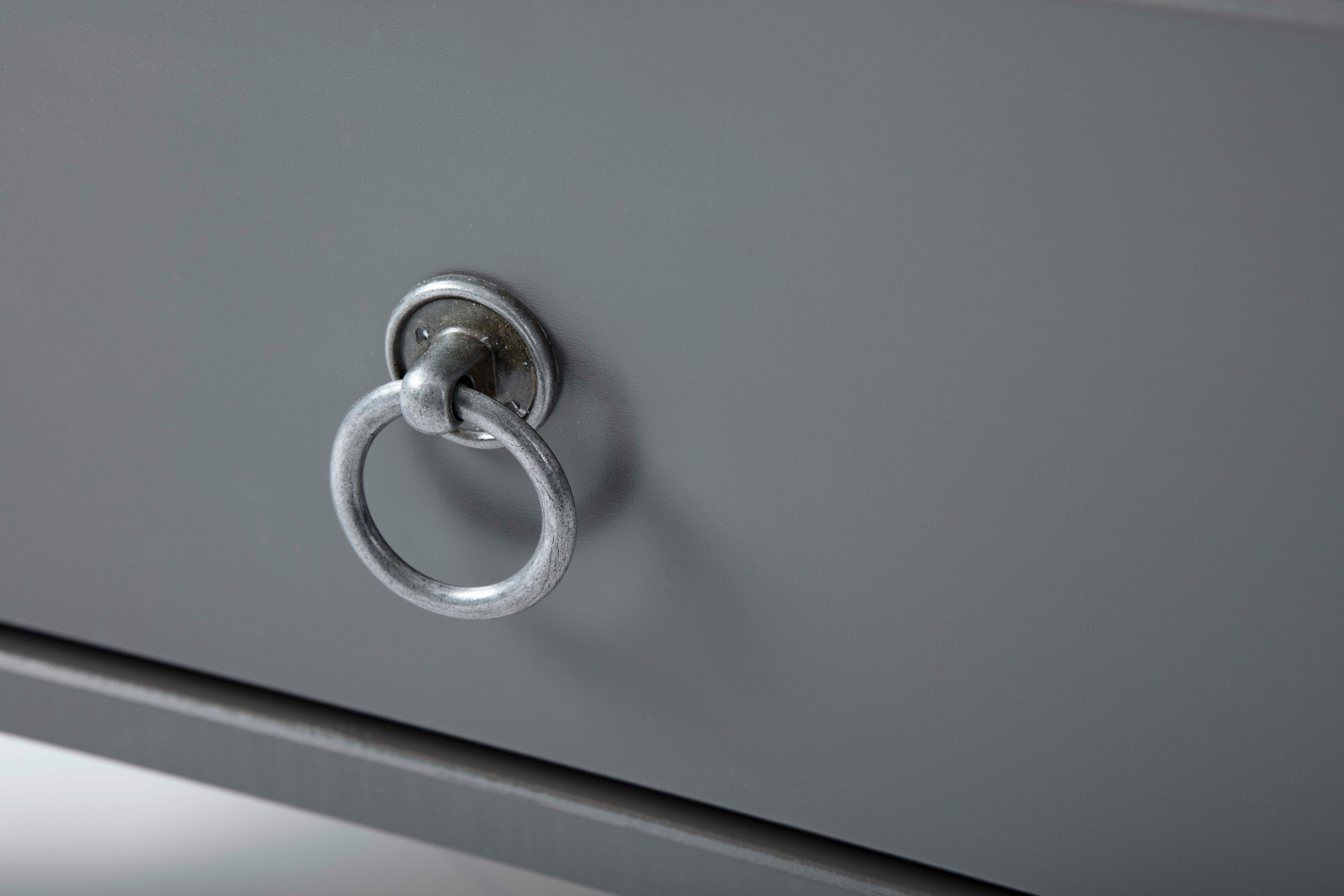 MID.YOU Couchtisch Holz Massiv Mit Schublade Provence, Grau