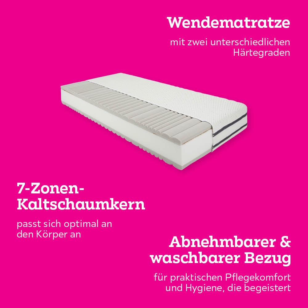 Matrac zo studenej peny COCO 90x200cm, H3/ H5, V: 24cm - biela, textil (90/200cm) - Premium Living