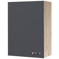 Hängeschrank Shadow B: 60cm Basaltgrau + Eiche Dekor - Dunkelgrau/Eiche San Remo, MODERN, Holzwerkstoff (60/89/32cm)