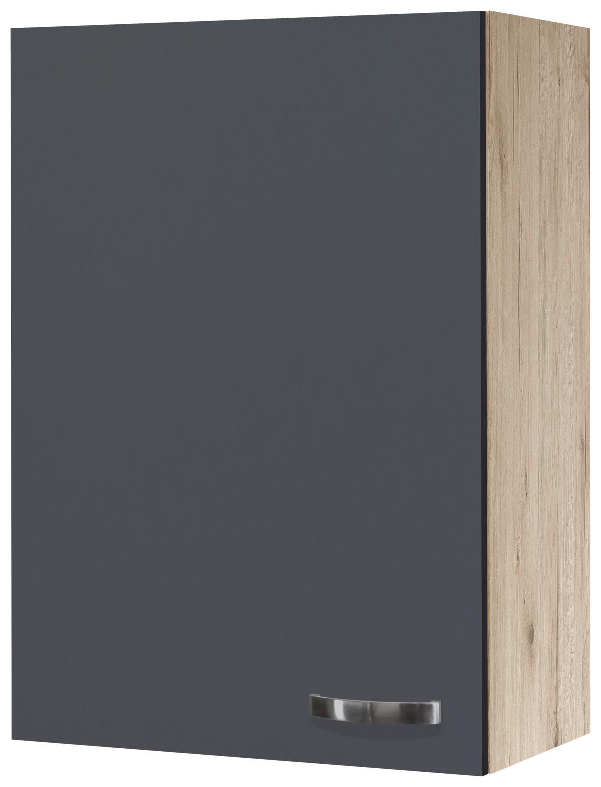 Hängeschrank Shadow B: 60cm Basaltgrau + Eiche Dekor - Dunkelgrau/Eiche San Remo, MODERN, Holzwerkstoff (60/89/32cm)