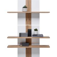 Falipolc Auris - égerszínű/fehér, Modern, faalapú anyag (100/143/25cm) - Luca Bessoni