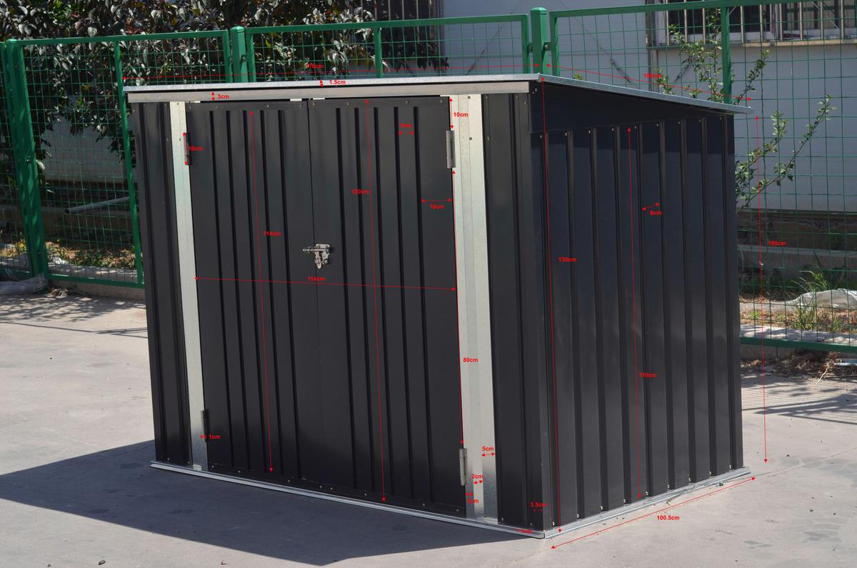 Geräteschrank Robus - Anthrazit, MODERN, Metall (176/130/105cm) - Homezone