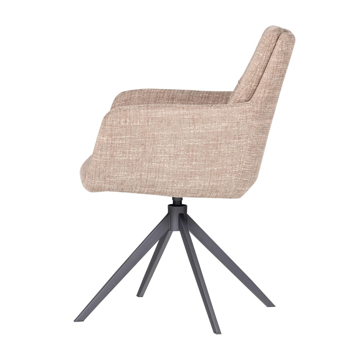 ARMLEHNSTUHL Grant Sandfarben B: 61cm - Sandfarben/Schwarz, MODERN, Textil/Metall (61/88/63cm) - Livetastic