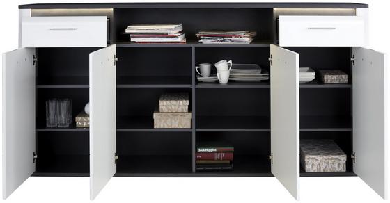 Highboard mit LED und Soft-Close Highboard ALASSIO Weiß/Matera