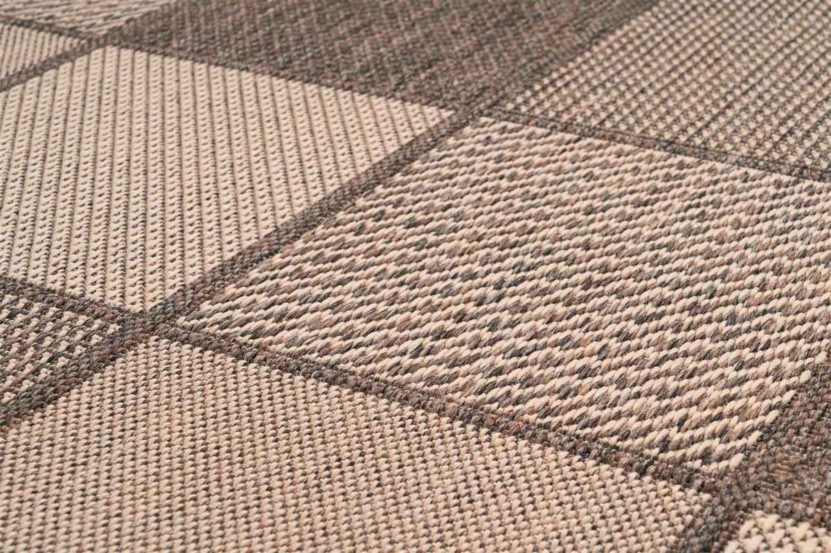 Flachwebteppich Splash 400 Braun/Creme, 80x150 cm - Creme/Braun, KONVENTIONELL, Textil (80/150cm)