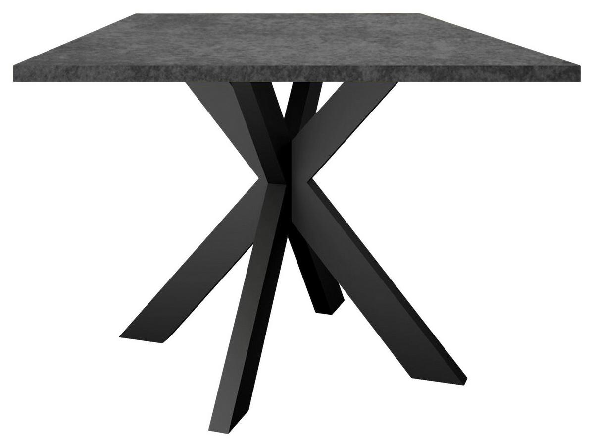 Esstisch Alex Graphitfarben, Schwarz - Schwarz/Graphitfarben, MODERN, Holzwerkstoff/Metall (140/90/78cm) - Livetastic