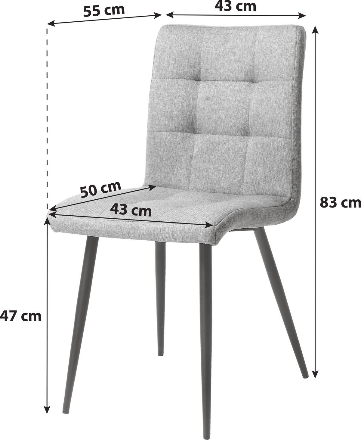 Polsterstuhl Matteo Taupe Leinenoptik - Taupe/Schwarz, MODERN, Holz/Textil (43/83/55cm) - Ondega
