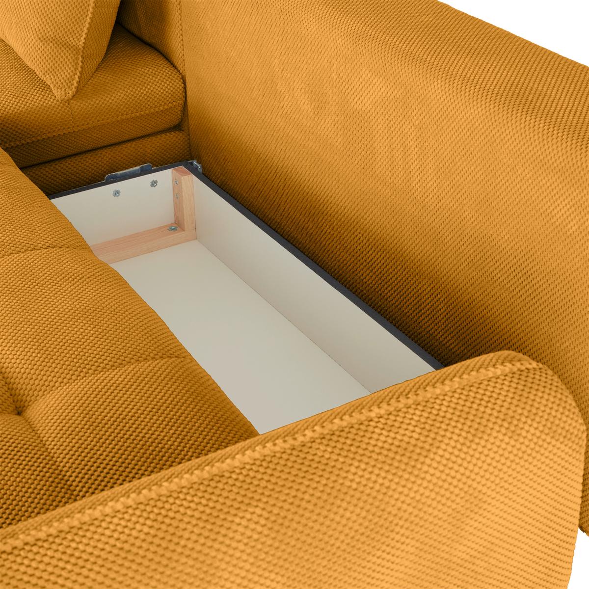 Ecksofa Wave - Beige/Senfgelb, MODERN, Textil (189/266cm)