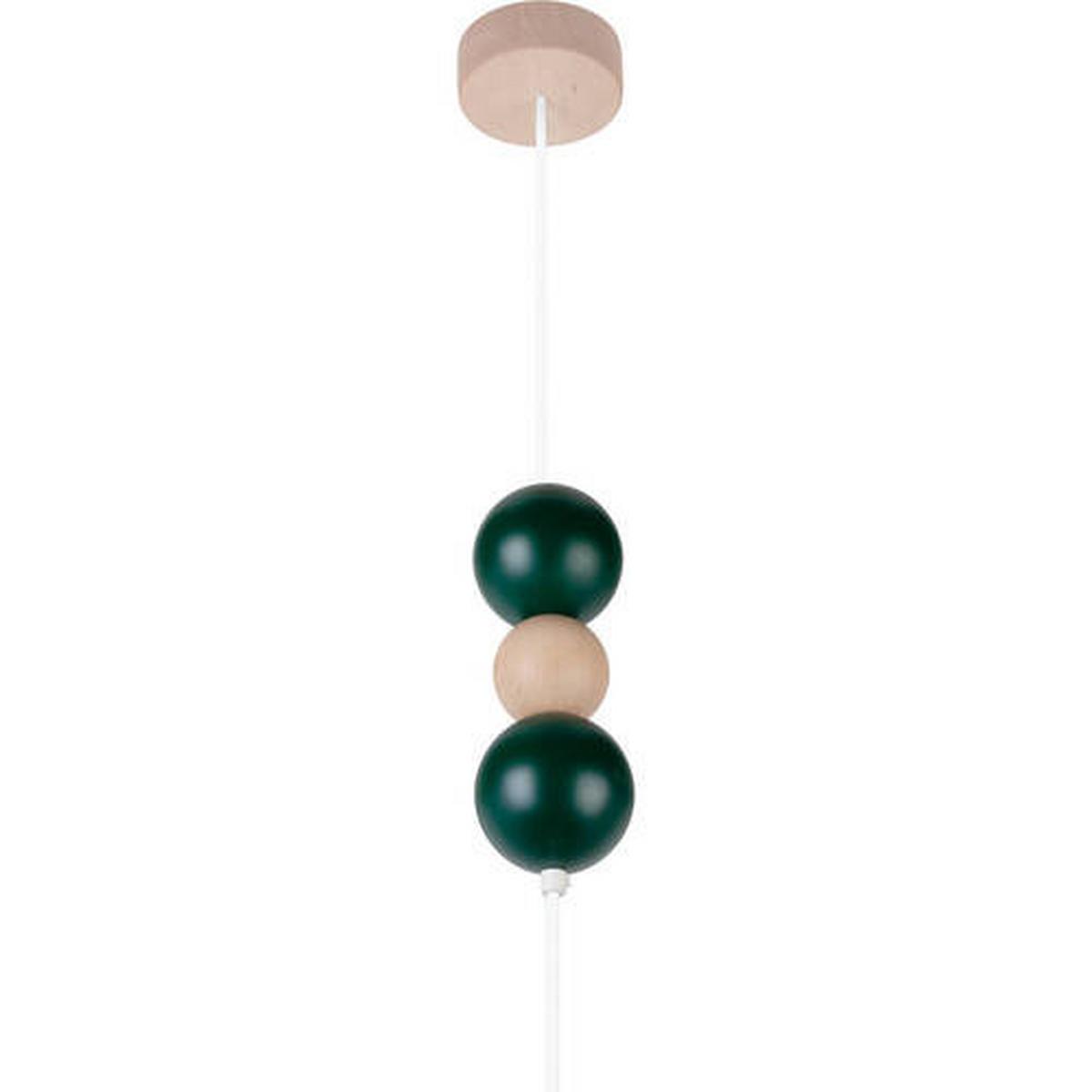 Hängeleuchte 8553153 Pendel Bolla 30 -Grün - Waldgrün/Naturfarben, Basics, Holz (30/110cm)