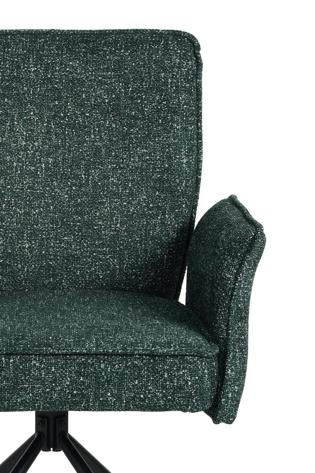 Vierfußstuhl Ellen II Webstoff Grün, B: 49 cm - Schwarz/Grün, MODERN, Textil/Metall (49/90/60cm)