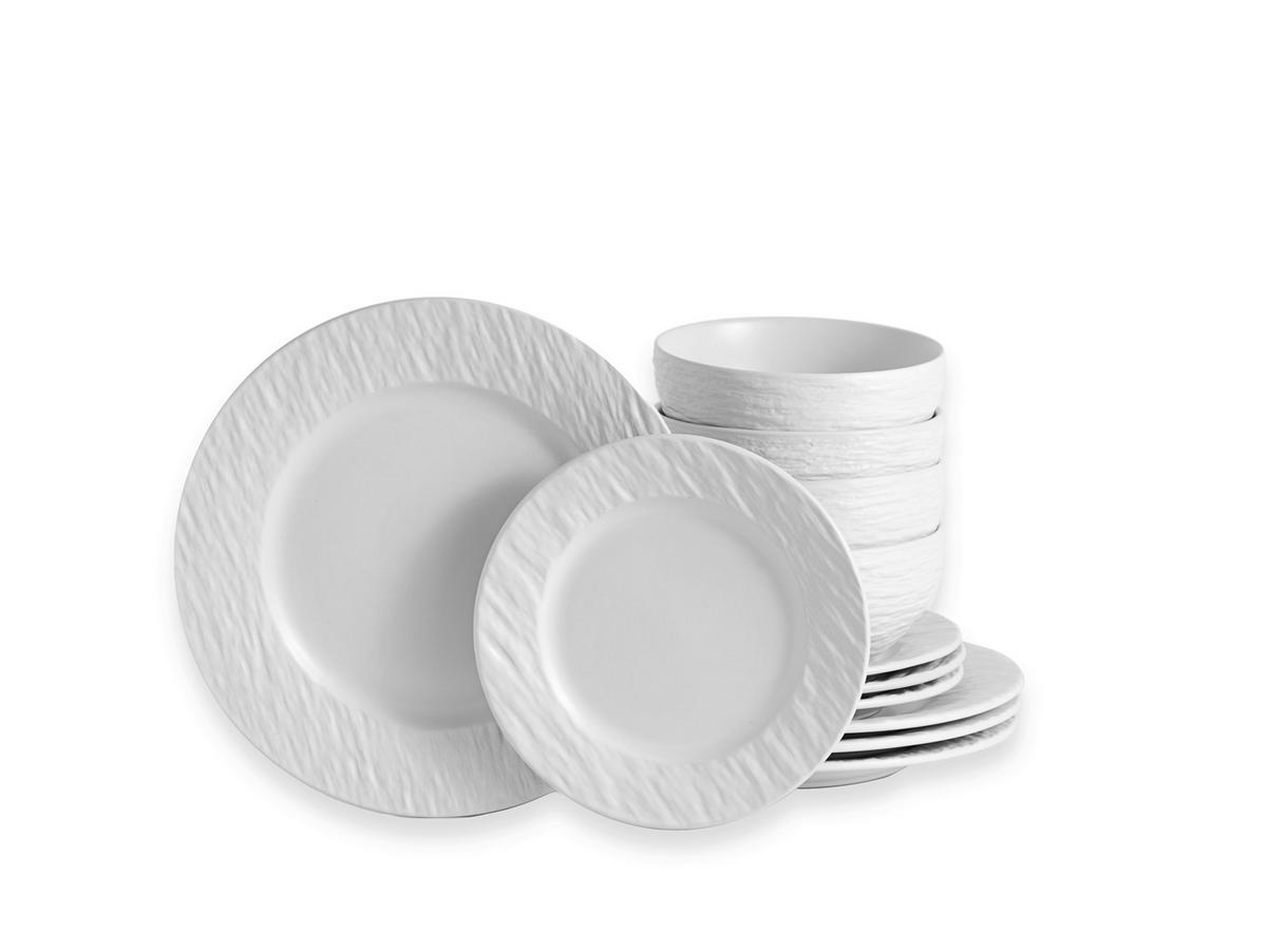 Tafelservice Weiß 12-teilig - Weiß, Basics, Keramik (6,44kg) - Echtwerk