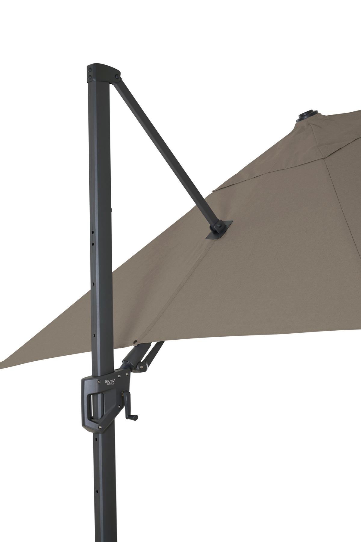 Ampelschirm Bl: 300x300cm Anthrazit/Taupe - Taupe/Anthrazit, MODERN, Textil/Metall (300/300cm) - Siena Garden