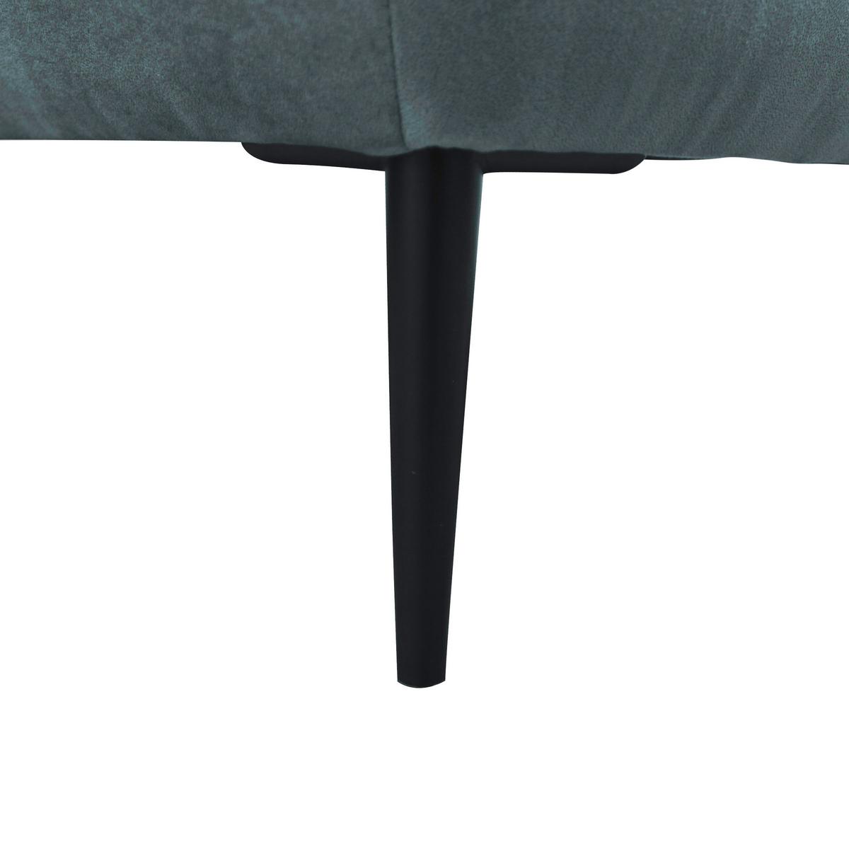 Ecksofa mit Bettkasten Letto 189x260 cm Velours Blau - Blau/Schwarz, Design, Textil (189/260cm) - MID.YOU