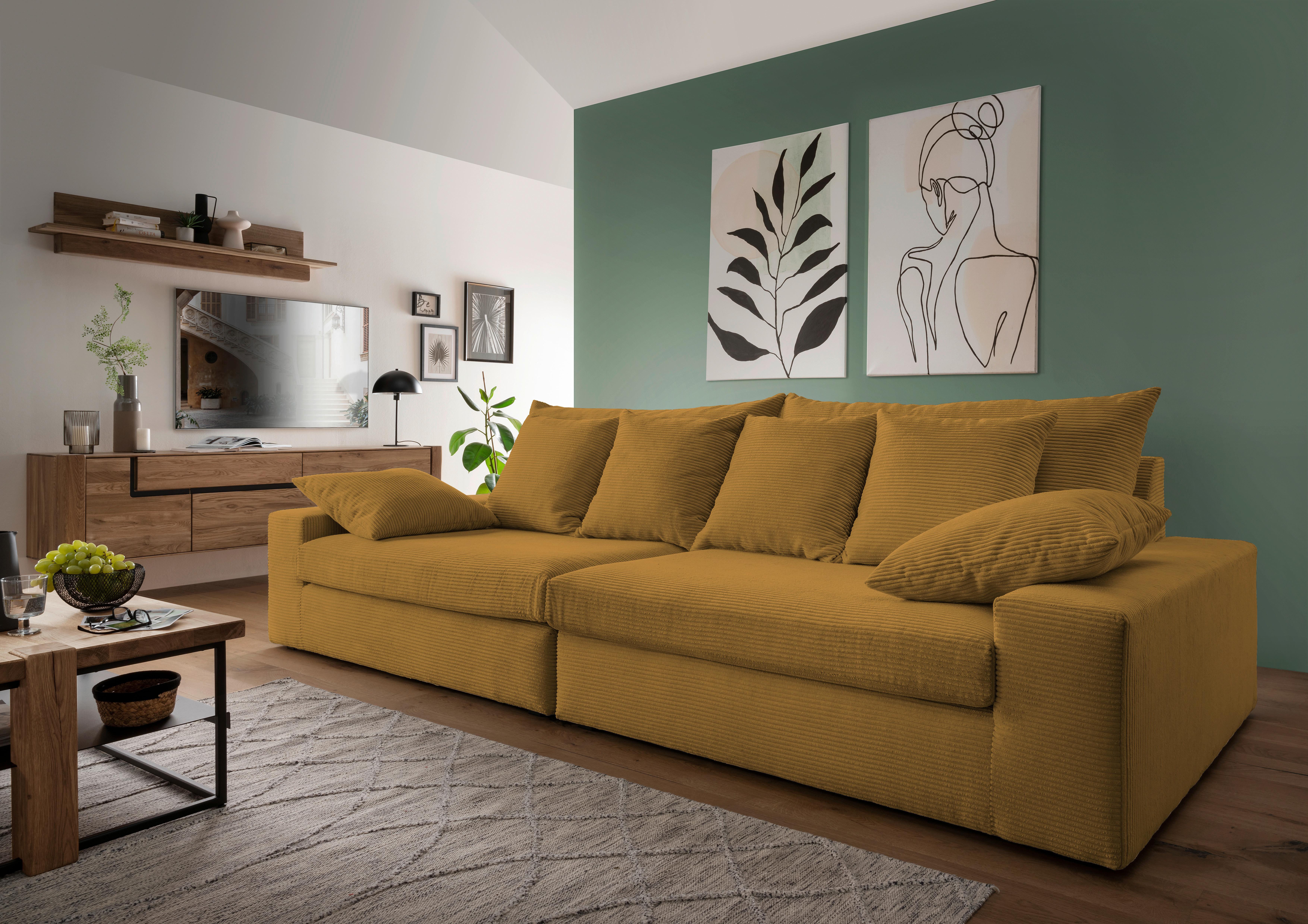 4-sitzer-sofa Avellino Goldfarben - Goldfarben/Schwarz, MODERN, Textil (308/80/140cm) - Livetastic