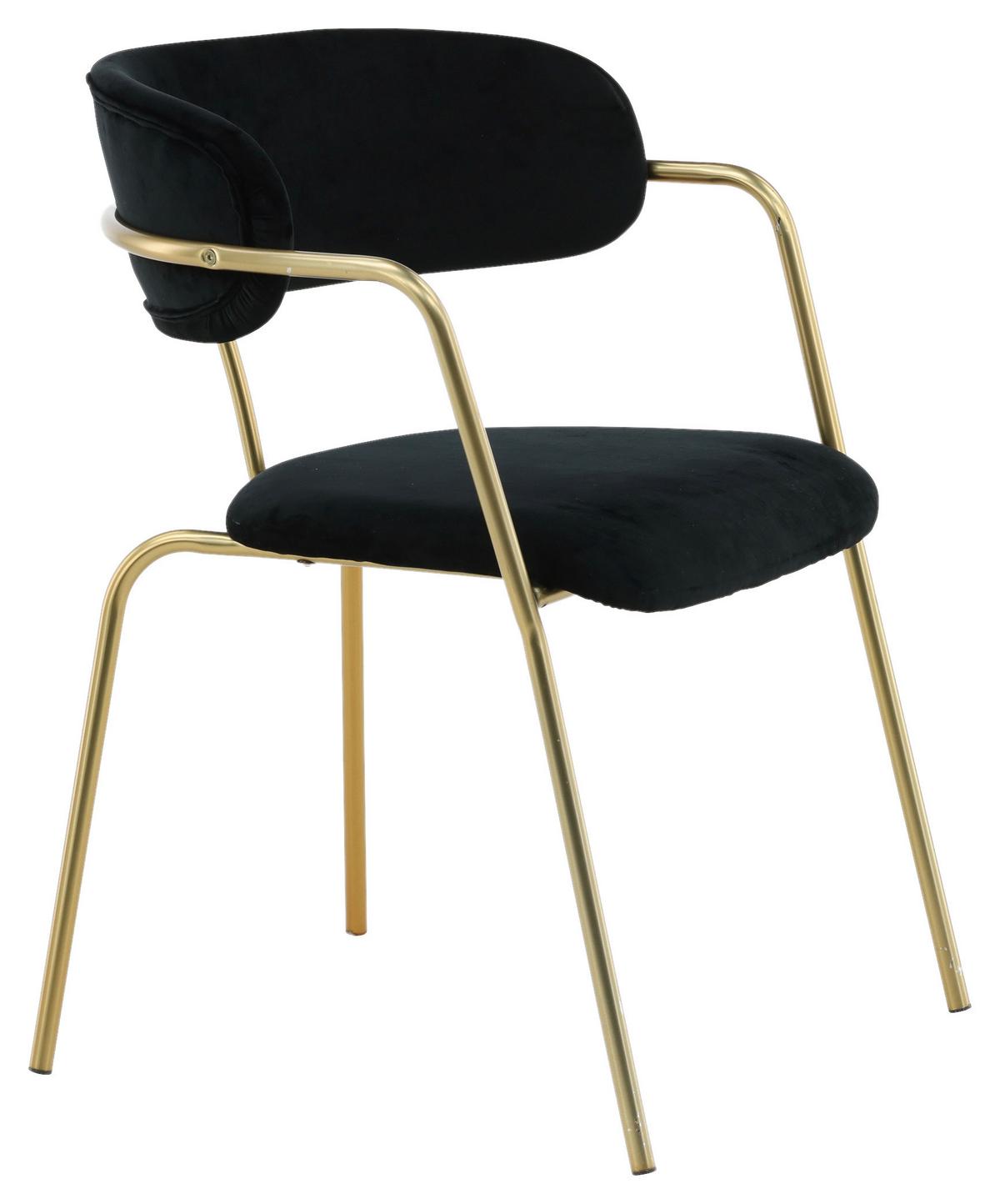 Stuhl-set Arrow - Messingfarben/Schwarz, Design, Textil/Metall (58/79/61cm) - Livetastic