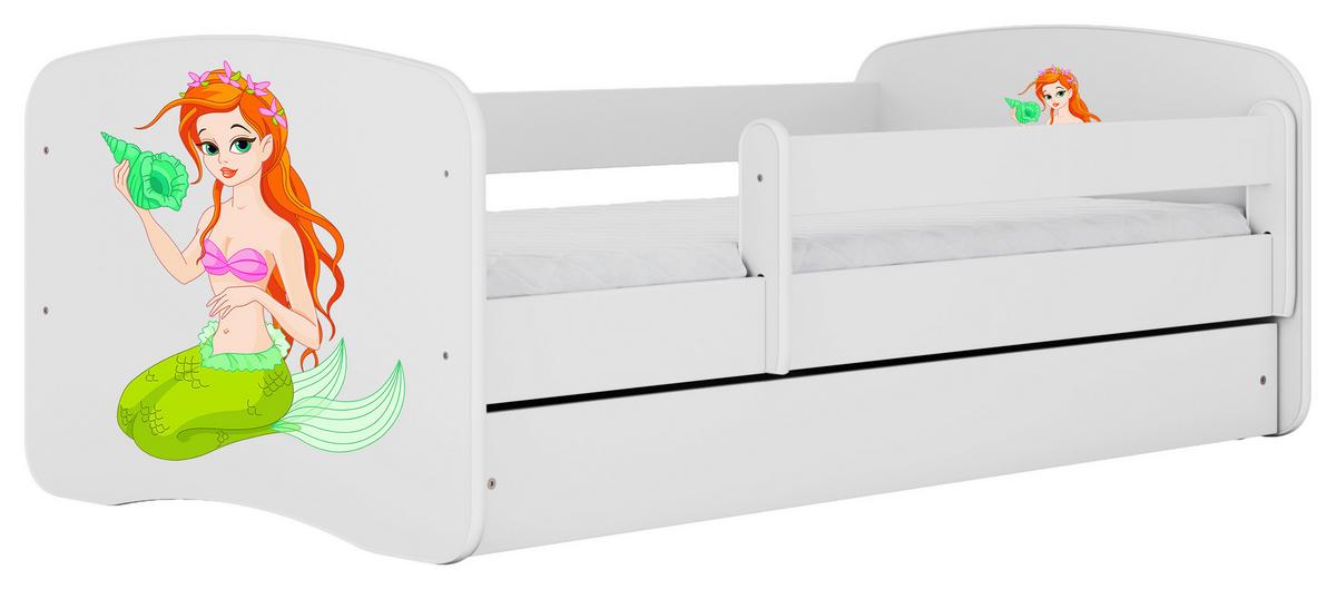 Kinder-/Juniorbett Babydreams inkl. Matratze 80x160 - Birkefarben/Weiß, MODERN, Holz/Holzwerkstoff (80/160cm) - MID.YOU