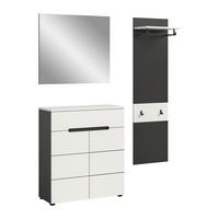 Garderobe Canu 3-Teilig Grau/Weiß B: 140 cm - Weiß, Design, Holzwerkstoff (140/190/37cm) - Livetastic