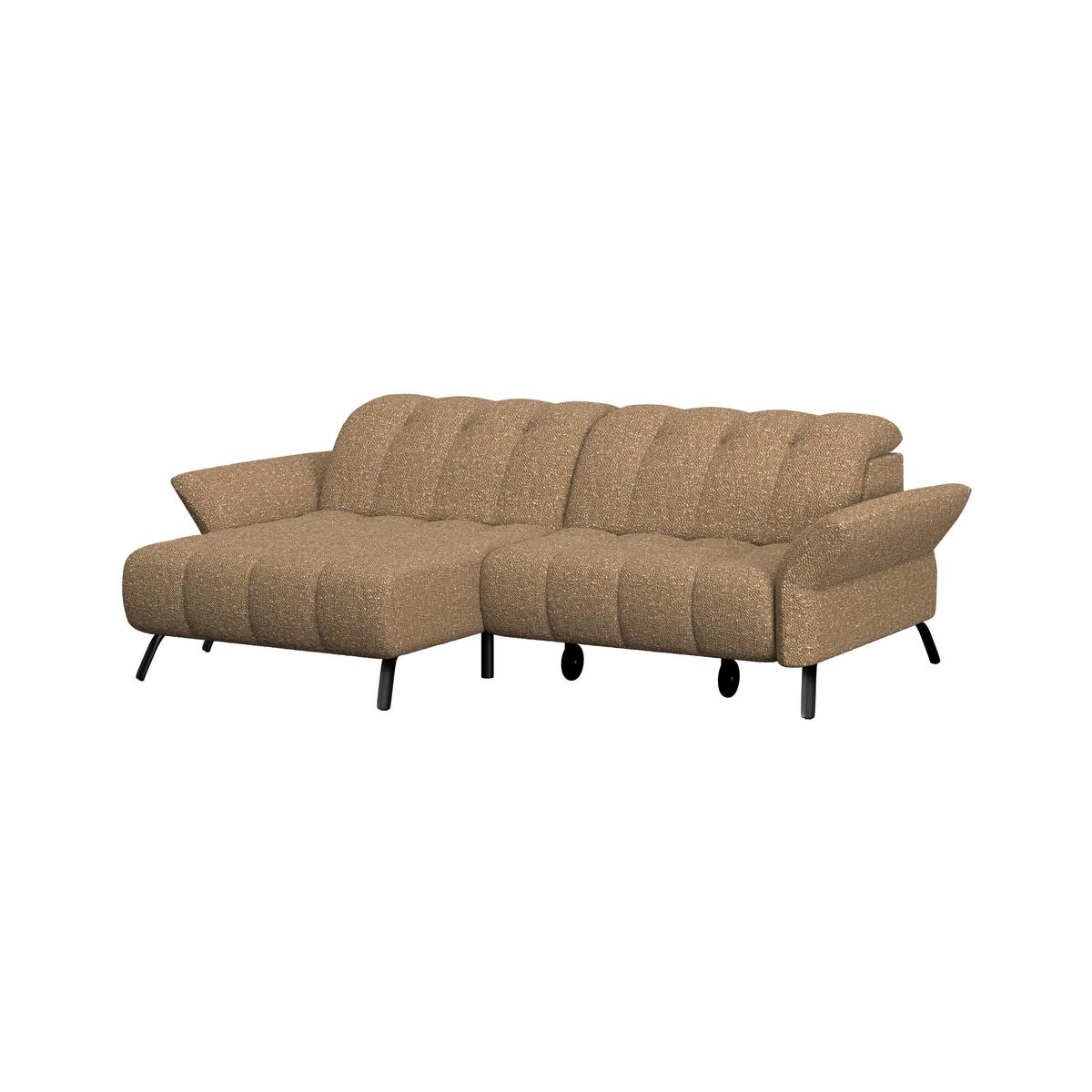Ecksofa Coast Cognac, 173x244cm - Cognac/Schwarz, KONVENTIONELL, Holzwerkstoff/Textil (173/244cm)
