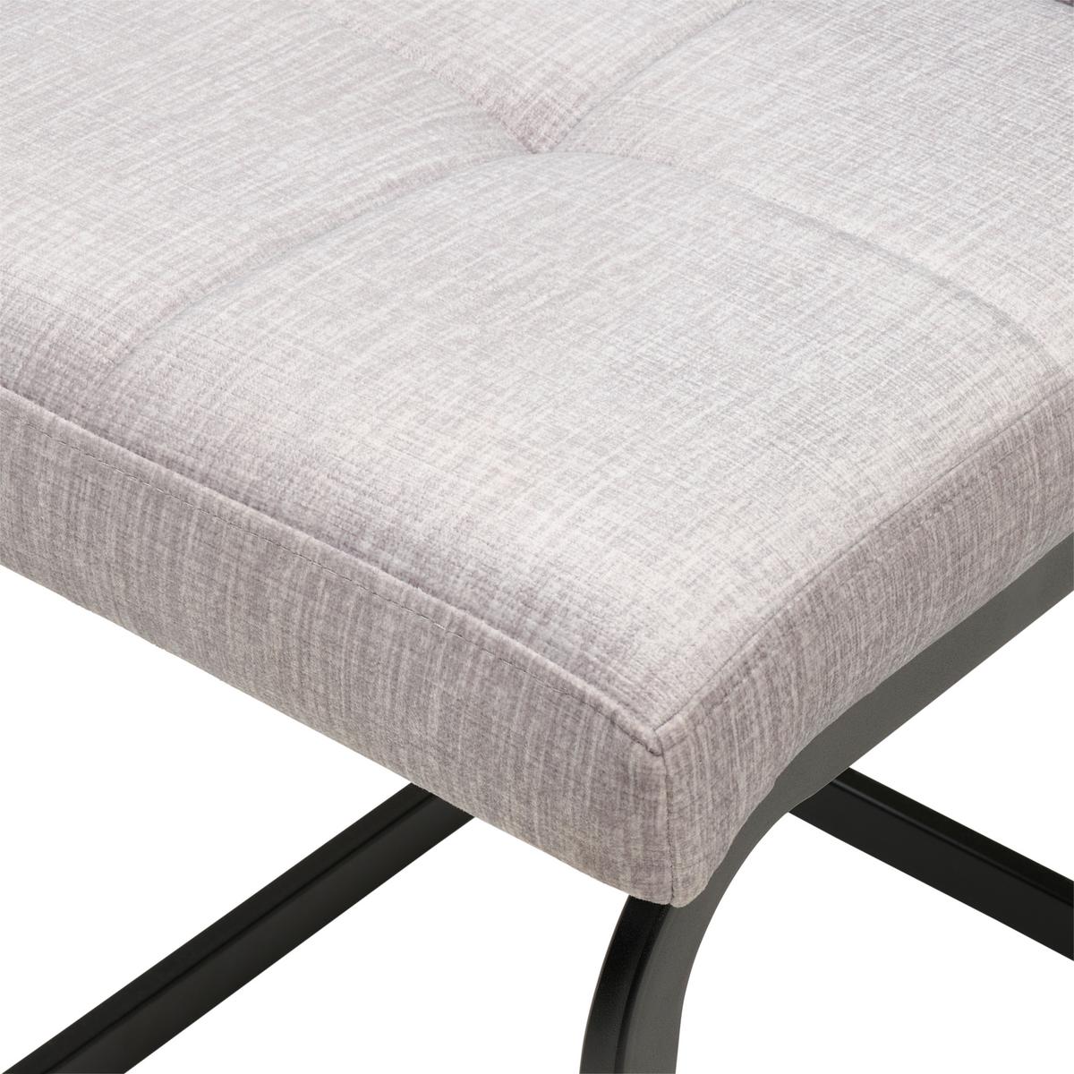 Schwingstuhl Tilos Samt Hellgrau, B: 41 Cm - Hellgrau/Schwarz, KONVENTIONELL, Textil/Metall (41/98/55cm) - MID.YOU