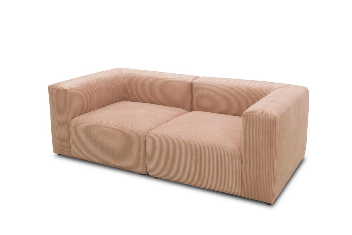 2-sitzer-sofa Rosa, Roségold B: 216 Cm - Roségold/Schwarz, Design, Textil (216/69/108cm) - MID.YOU