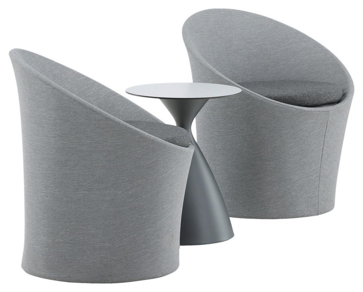 Gartenset Spoga - Grau, KONVENTIONELL, Textil/Metall - Gardenson