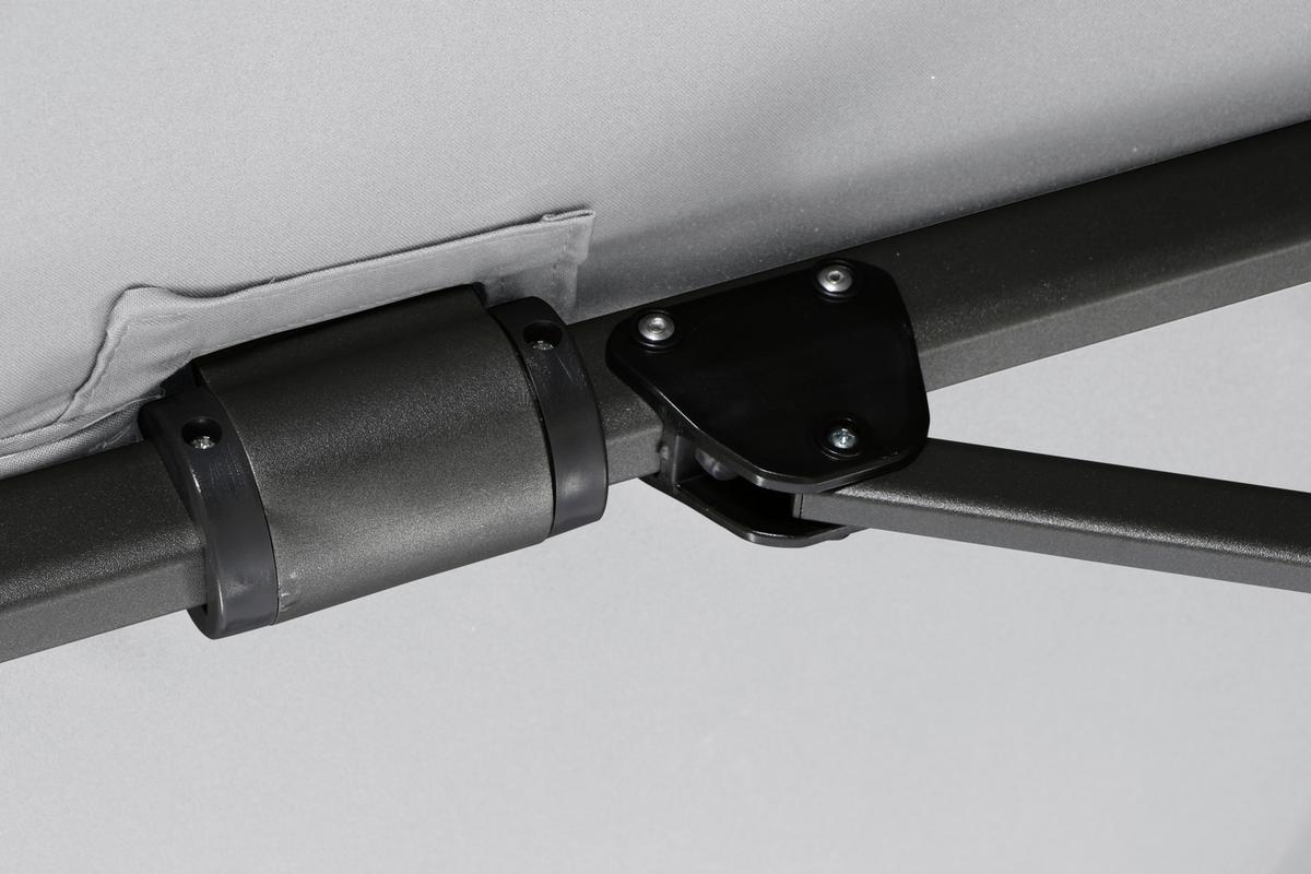 Ampelschirm Sunset N+ Ø 350 H: 252 Cm Anthrazit/grau - Anthrazit/Grau, KONVENTIONELL, Textil/Metall (350/350cm) - Siena Garden