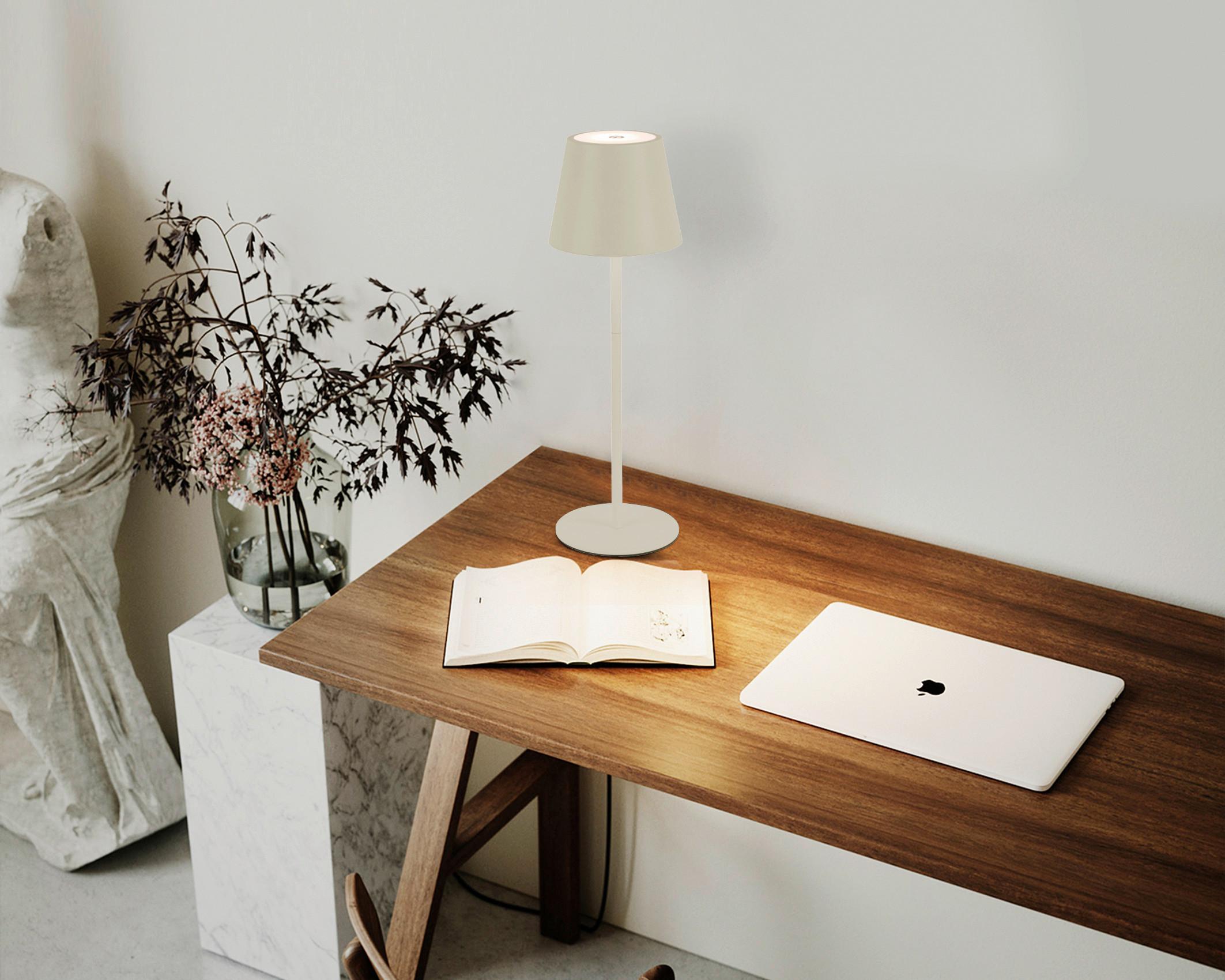 STOLNÍ LAMPA NA BATERIE NOEMI - pískové barvy, Konvenční, kov/plast (10,5/17-36cm) - Mömax