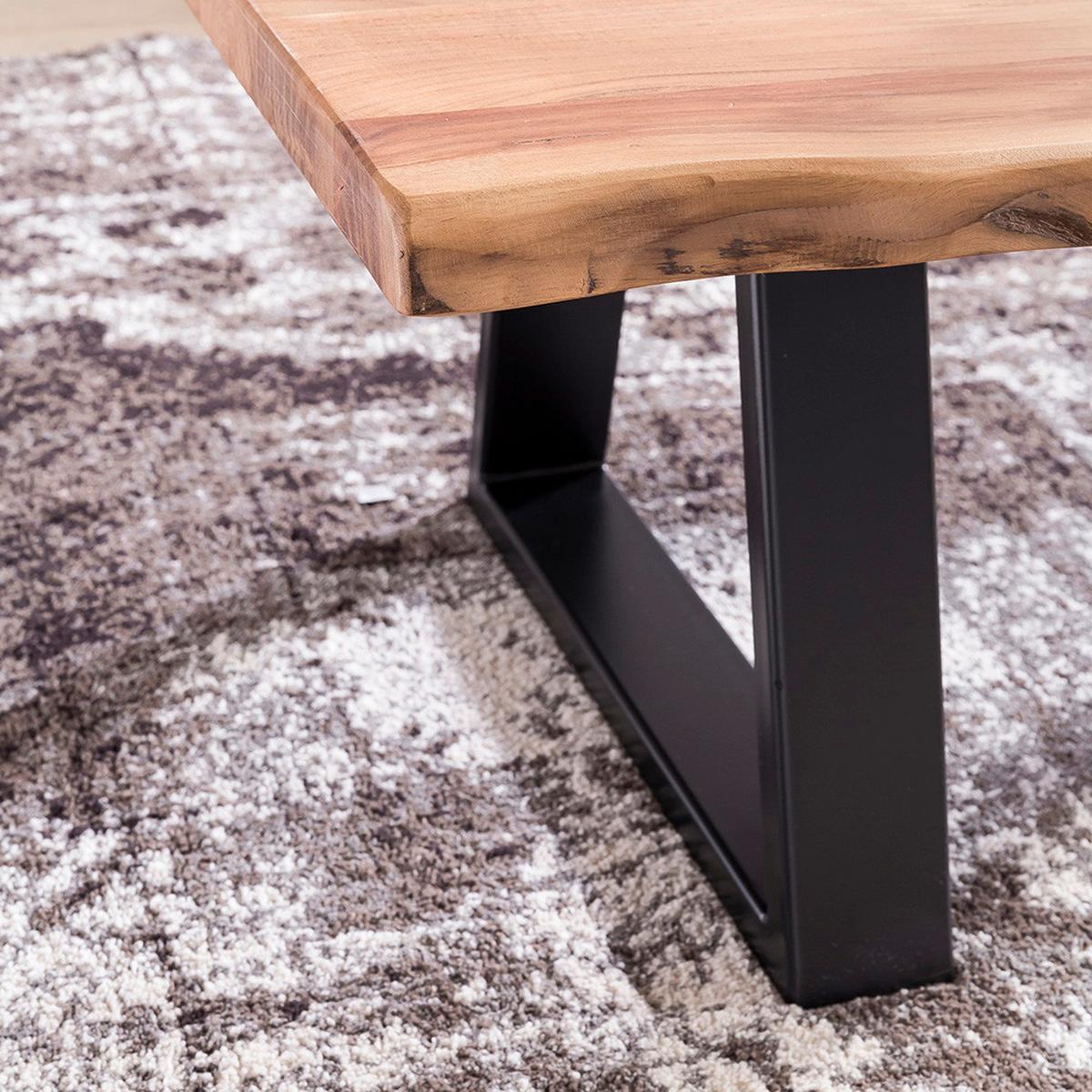 Konferenčný stolík Gaya, drevo akácia - čierna/farba akácie, Design, kov/drevo (115/60/40cm) - MID.YOU