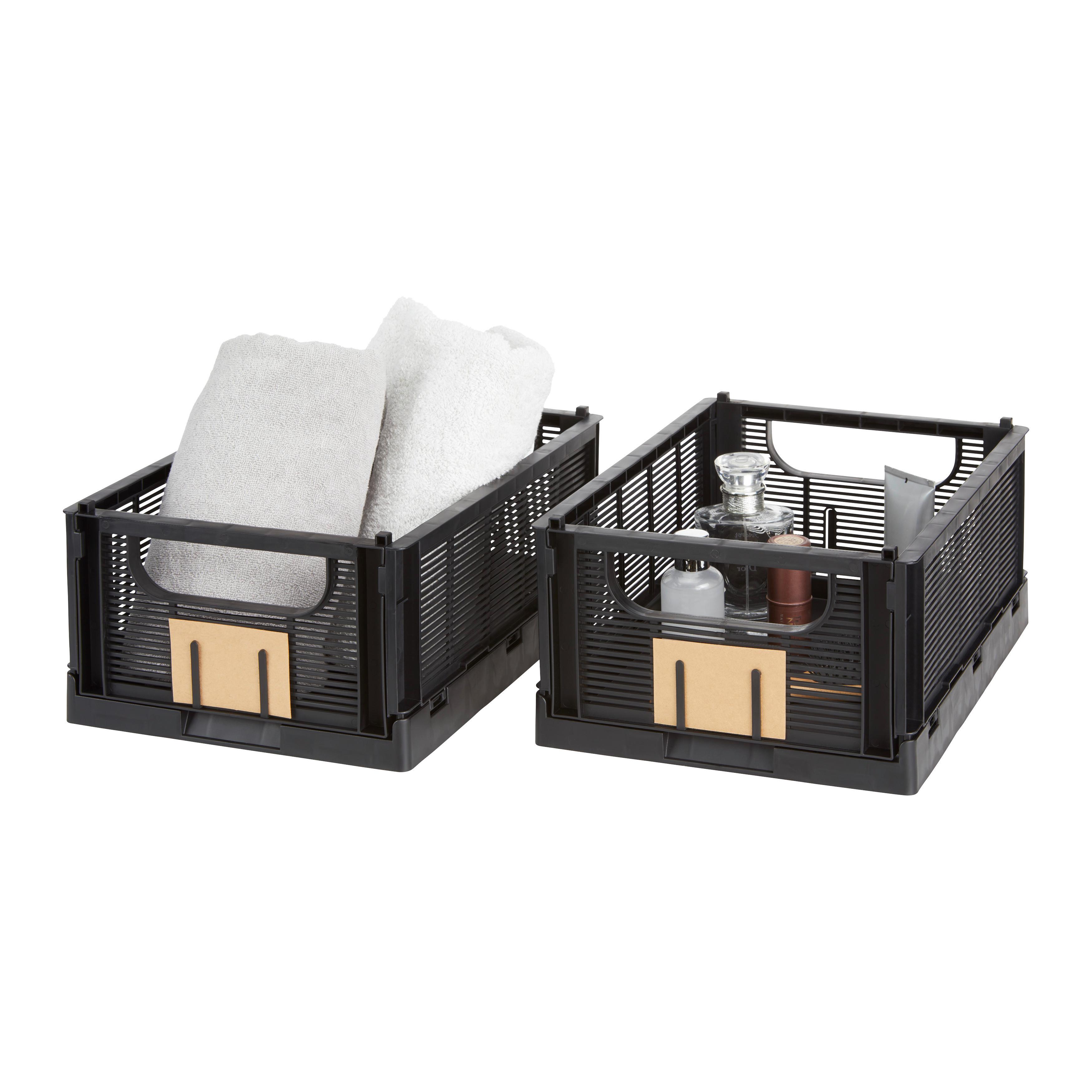 Skládací box KNUT - M- - černá, Moderní, plast (33/24,5/15cm) - Mömax