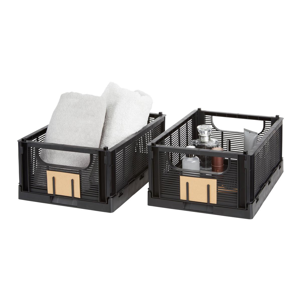Skládací box KNUT - M- - černá, Moderní, plast (33/24,5/15cm) - Mömax
